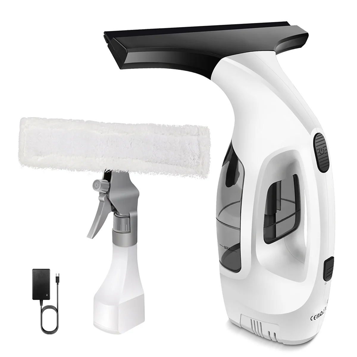 Cordless Cleaner Handle Rechargeable Squeegee Element with Water Tank,Window Washer with Bottle EU Plug