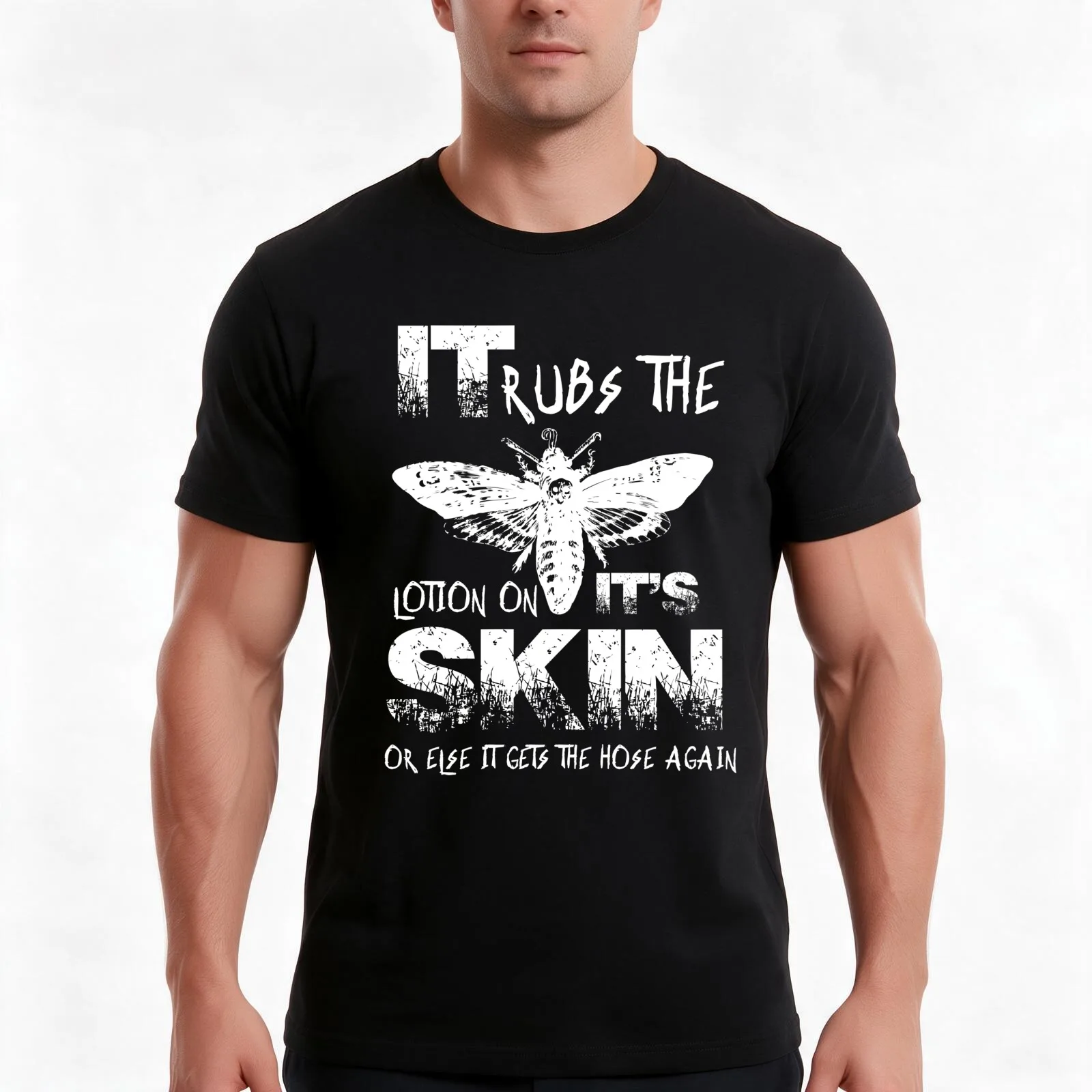 It Rubs The Lotion On Its Skin T-Shirt Summer Casual Cotton Tee Oversized Streetwear Tops Vintage Graphic Print 100% Cotton