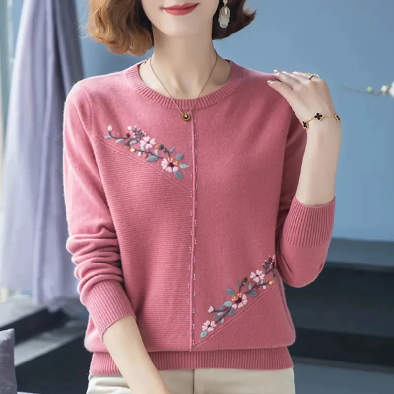 

2024 New Autumn And Winter Cashmere Sweater Women's O Neck Pullover Casual Knitted Top Women's Short Undercoat Fashion Tops