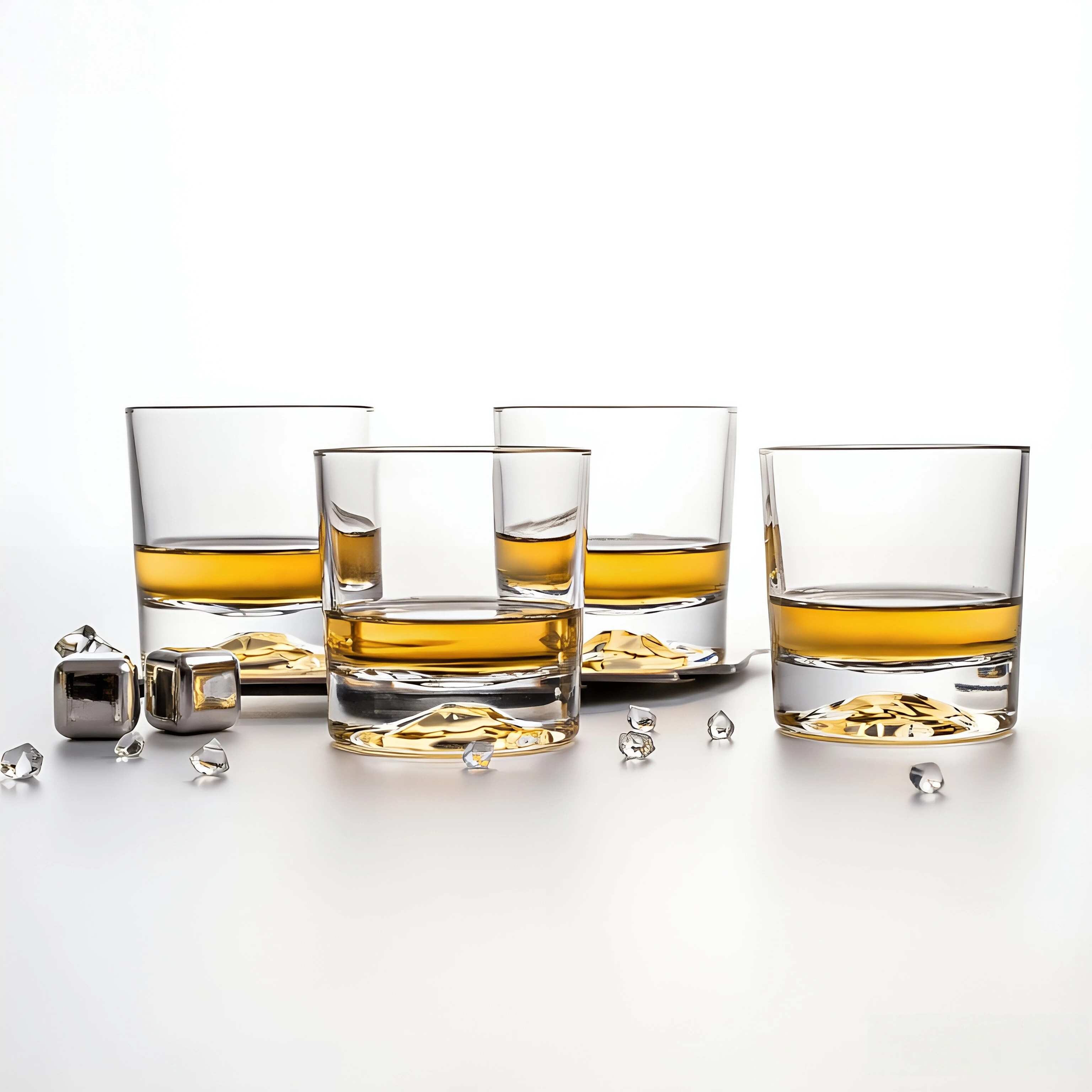 Juego de 2/4 Copas de Vino Premium con Base Transparente Estilo Iceberg, Cristalería Elegante para Whisky, Brandy, Vodka, Uso en el Hogar, Bar y Fiestas