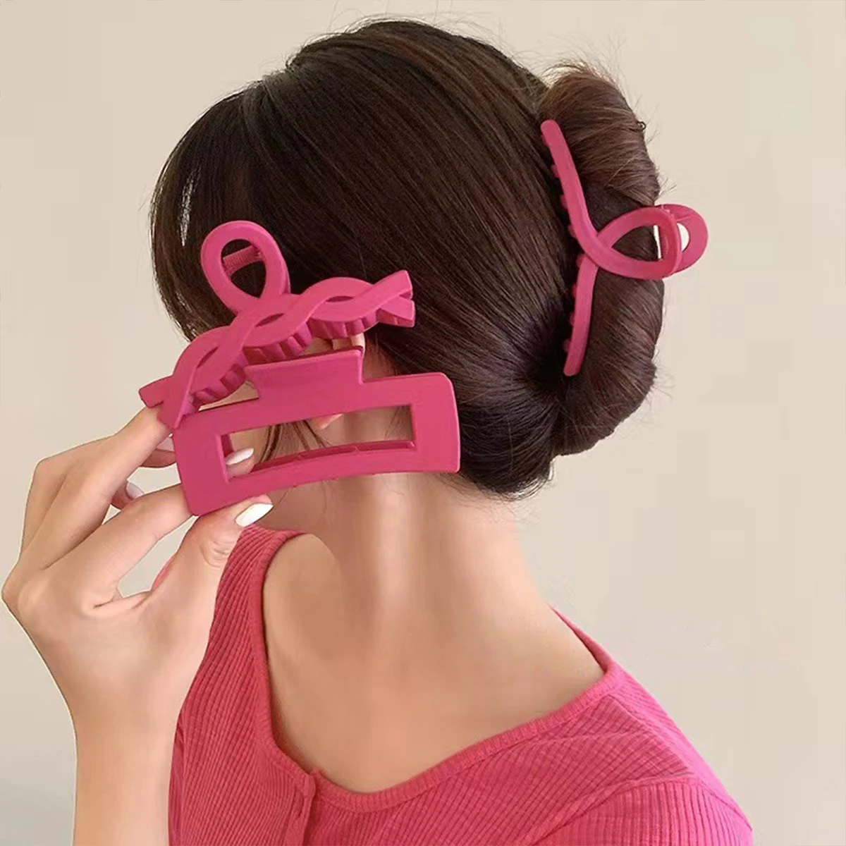 1 Stück geometrische quadratische Haarklammern für Frauen, für dickes, langes und lockiges Haar, rutschfestes Design, weibliches Haar-Accessoire – Detail 7