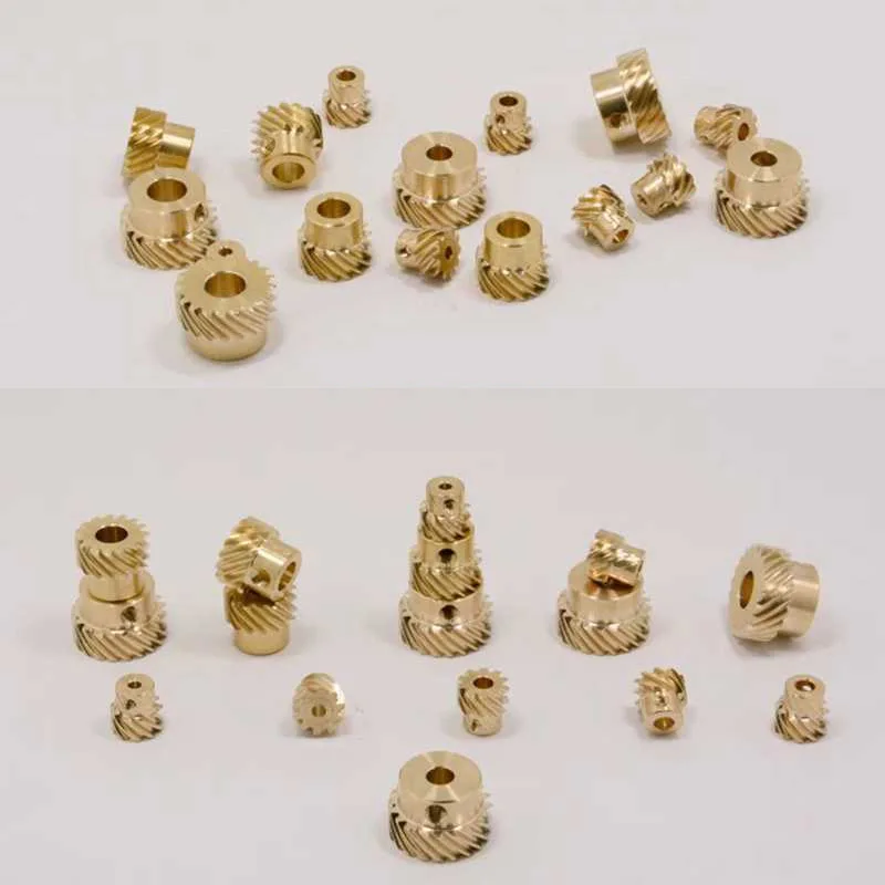 1Pair Precision 0.5M 45° Left-Hand Helical Gears 90° Crossed-Axis Brass Gears Set Low-Backlash Spiral Gear Kit For DIY Projects