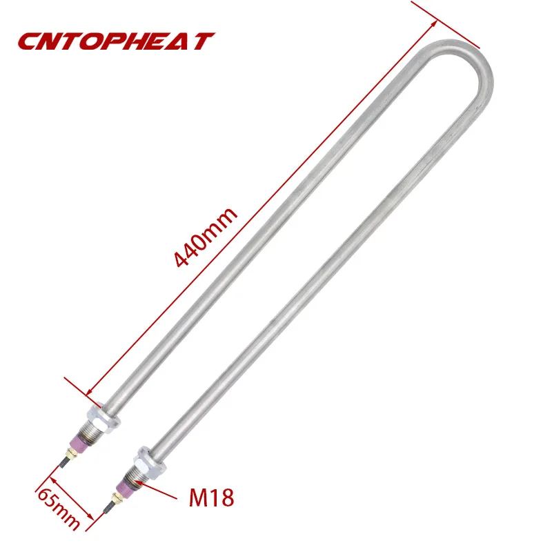 220v 5000w Stainless Steel U type Heating Element M18 Thread Screw In Tubular Heater Immersion Water Boiler Heater for Tank