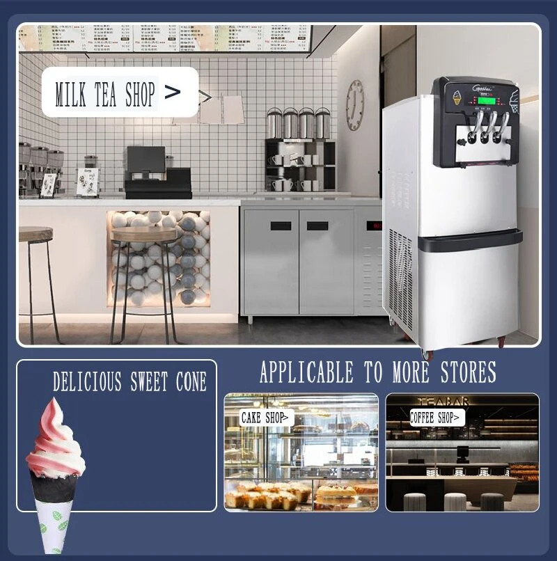 Professional Commercial Soft Serve Ice Cream Machine  Snow Effect Gelato Suave Softy Maker Rolled Ice Cream Powder