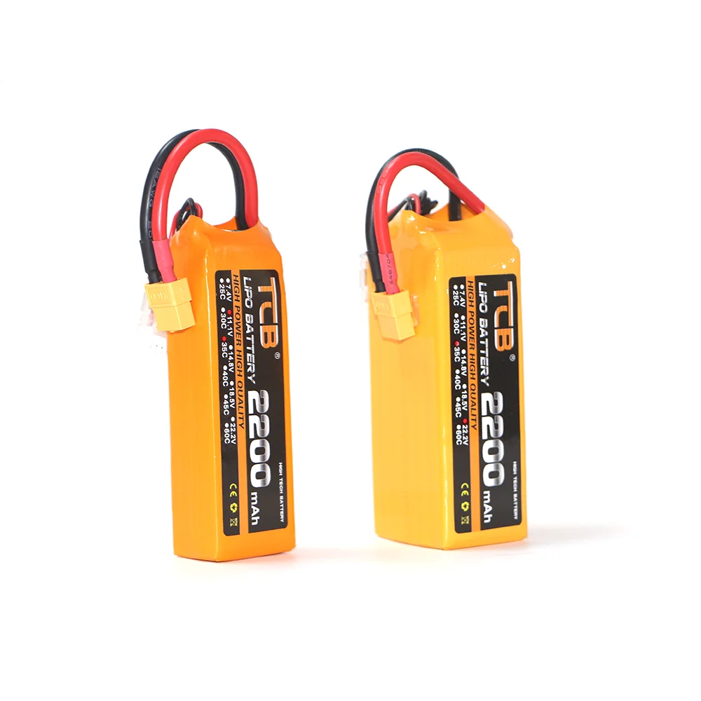 TCB NEW 2S 3S 4S 6S 11.1V 14.8V 22.2V 1300 1500 1800 2200 3000 4200 5200 6000mAh 35C 60C XT60-T PLUG RC Lipo Batteries