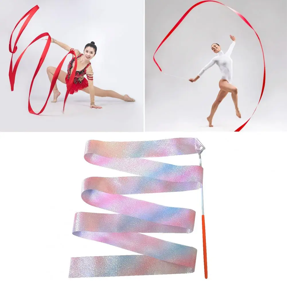 Dance Ribbons 2Pcs Attractive Smooth Lightweight  Gymnastic Ribbons Twirling Long Ribbon Streamers for Kids