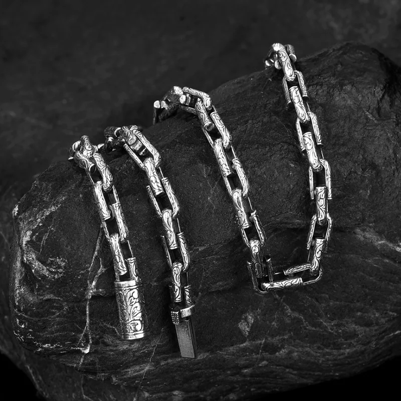 S925 Sterling Silver Women's Necklace Men's New Fashion Jewelry Personalized Versatile Retro Punk party gift Vines chain