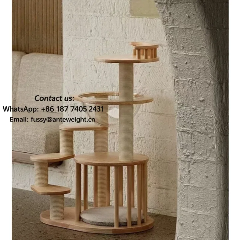 2026 New Wood Design Cat House Sustainable Multifunction New Space Capsule Inspired for Kittens