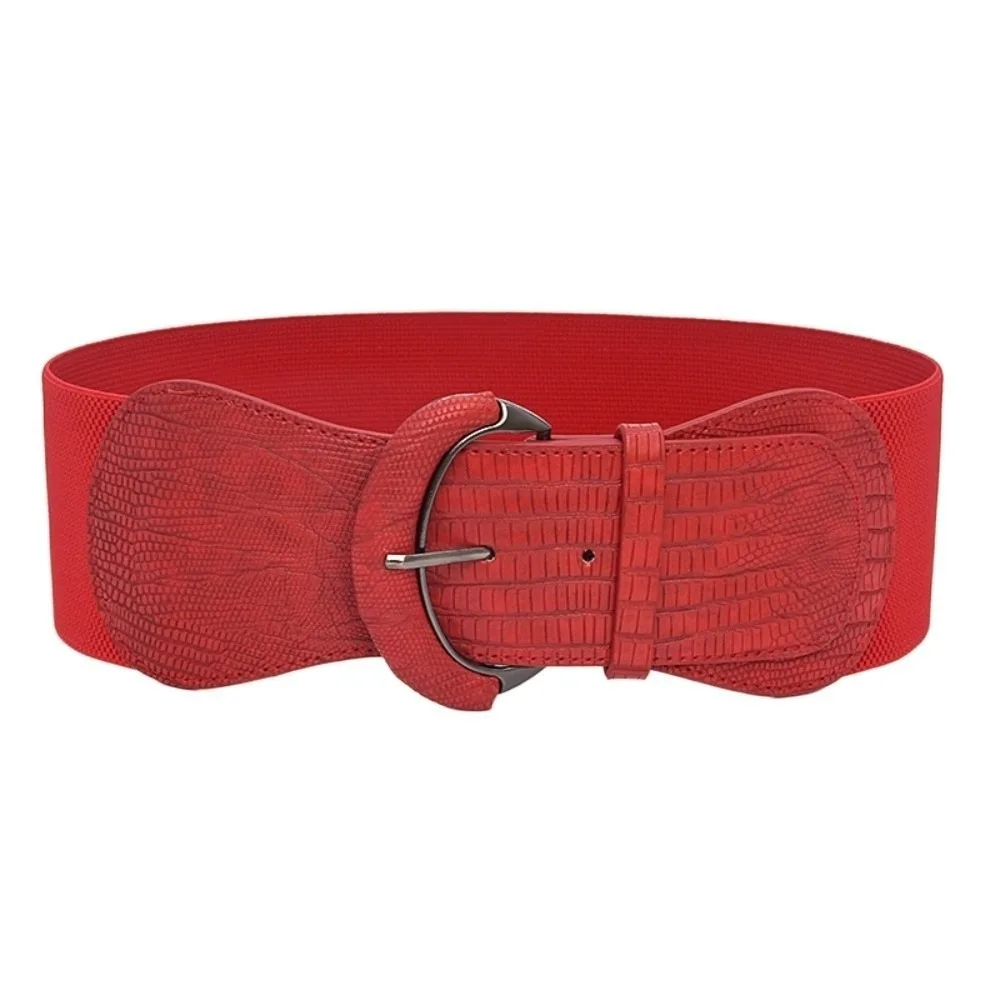 Punk Bright Color PU Wide Belts Solid Color Chic Style Pin Buckle Belt Elegant Look Trendy Design Belt Dress Decor