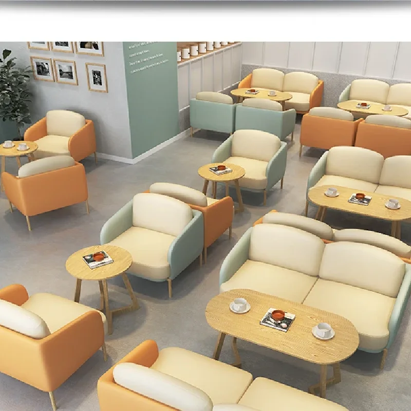 Coffee shop milk tea shop dessert shop cake shop table and chair combination leisure negotiation reception area booth sofa