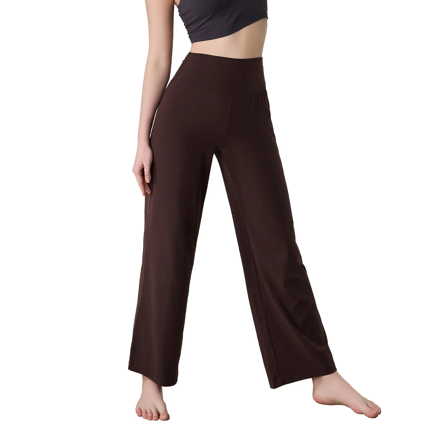 

Mermaid Curve Naked Sense Slim Yoga Pants Women's Hip High Waist Wide Leg Straight Pants Outdoor Casual Sports Pants