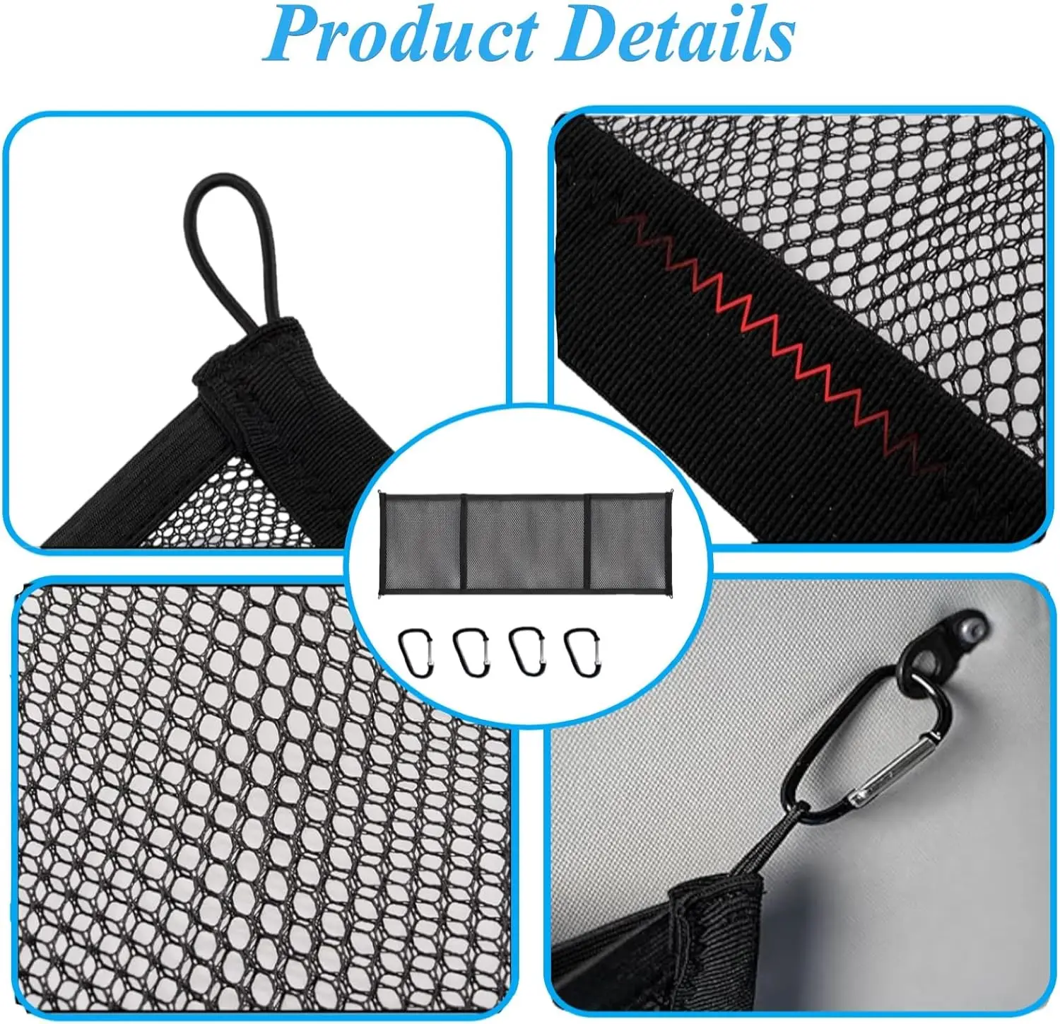 RV Roof Storage Mesh Bag For VW T5 T6Load-Bearing Mesh Organizer Car Roof Ceiling Storage Elastic Mesh Auto Accessories