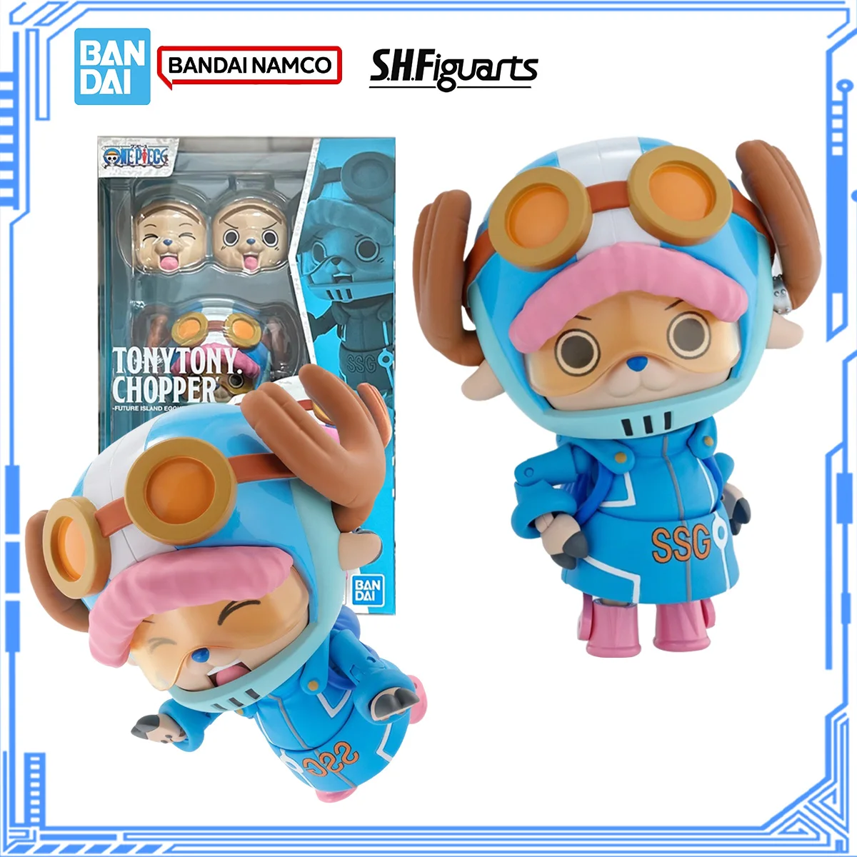 

Bandai Genuine One Piece Model Kit SHF Tony Tony Chopper Future Island Egghead Action Figure Joints Movable Model for Toys Gifts