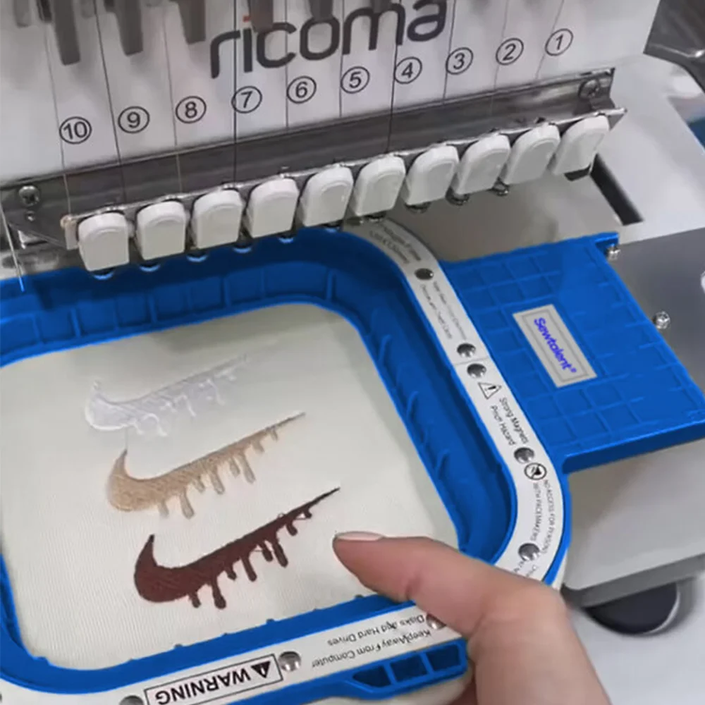 Ricoma Creator EM1010-7S/10S embroidery machine with Sewtalent Magnetic Mighty Hoop HoopMaster Embroidery Hoop MaggieFrame