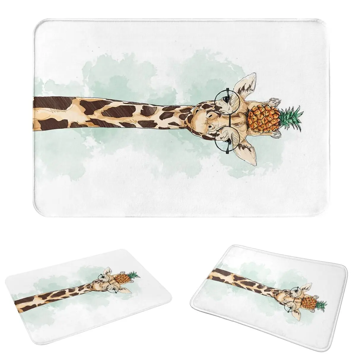 Pineapple Giraffe Non-slip Doormat Floor Mat Dust-proo Carpet Rug for Kitchen Entrance Home Balcony Footpad Mats