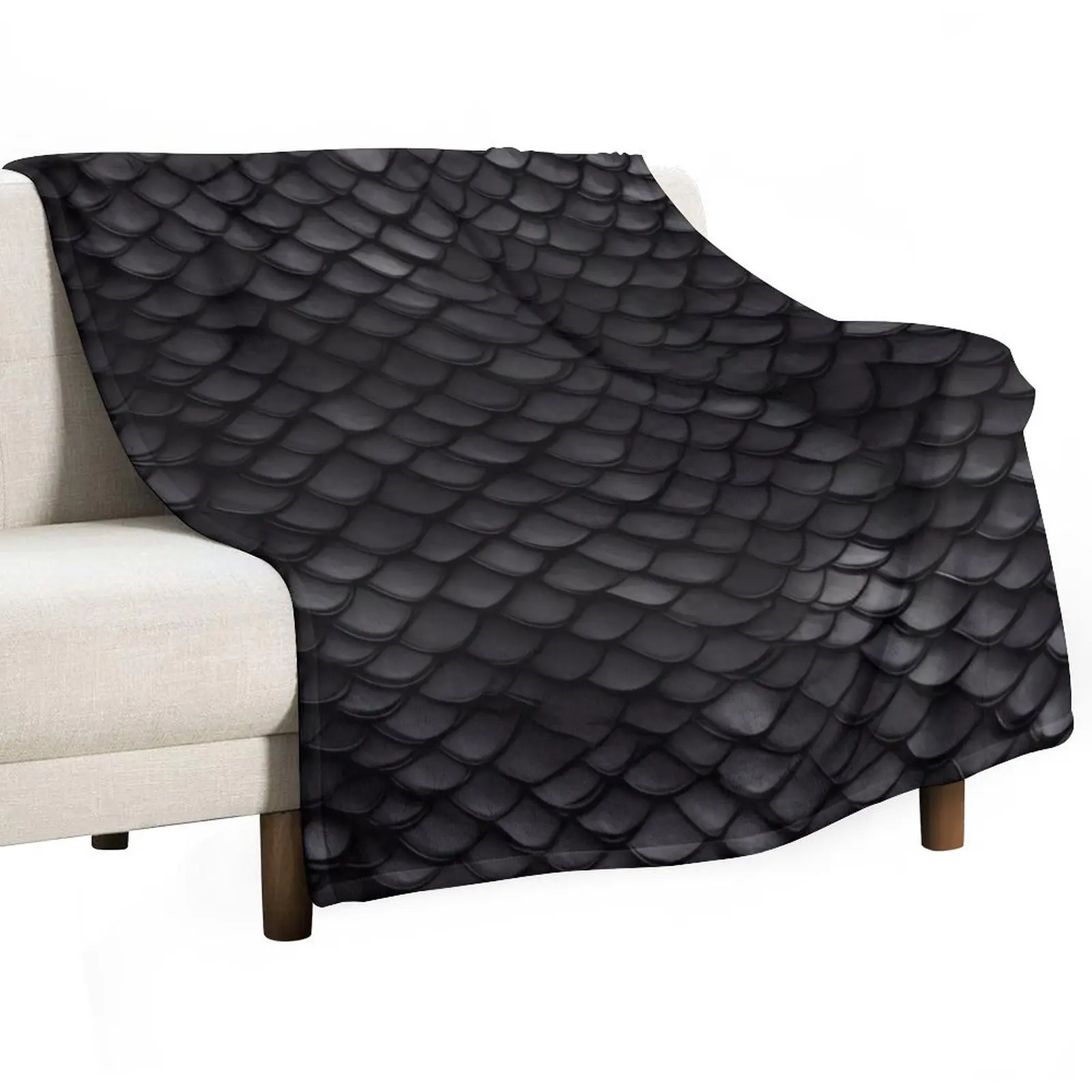 Black Dragon Scale Pattern Throw Blanket Tourist wednesday Designers Beautifuls Luxury Thicken Luxury Brand Blankets