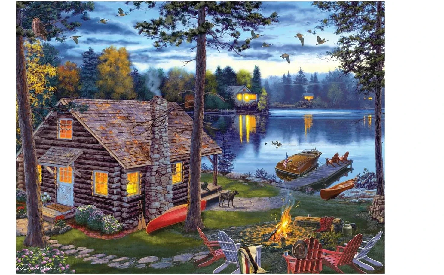 300/500/1000 ชิ้นจิ๊กซอว์ปริศนาบ้านทะเลสาบปริศนาไม้สงบกิจกรรมประสาทสัมผัสที่ไม่ซ้ำกันของขวัญขึ้นบ้านใหม่สำหรับเจ้าของบ้านใหม่