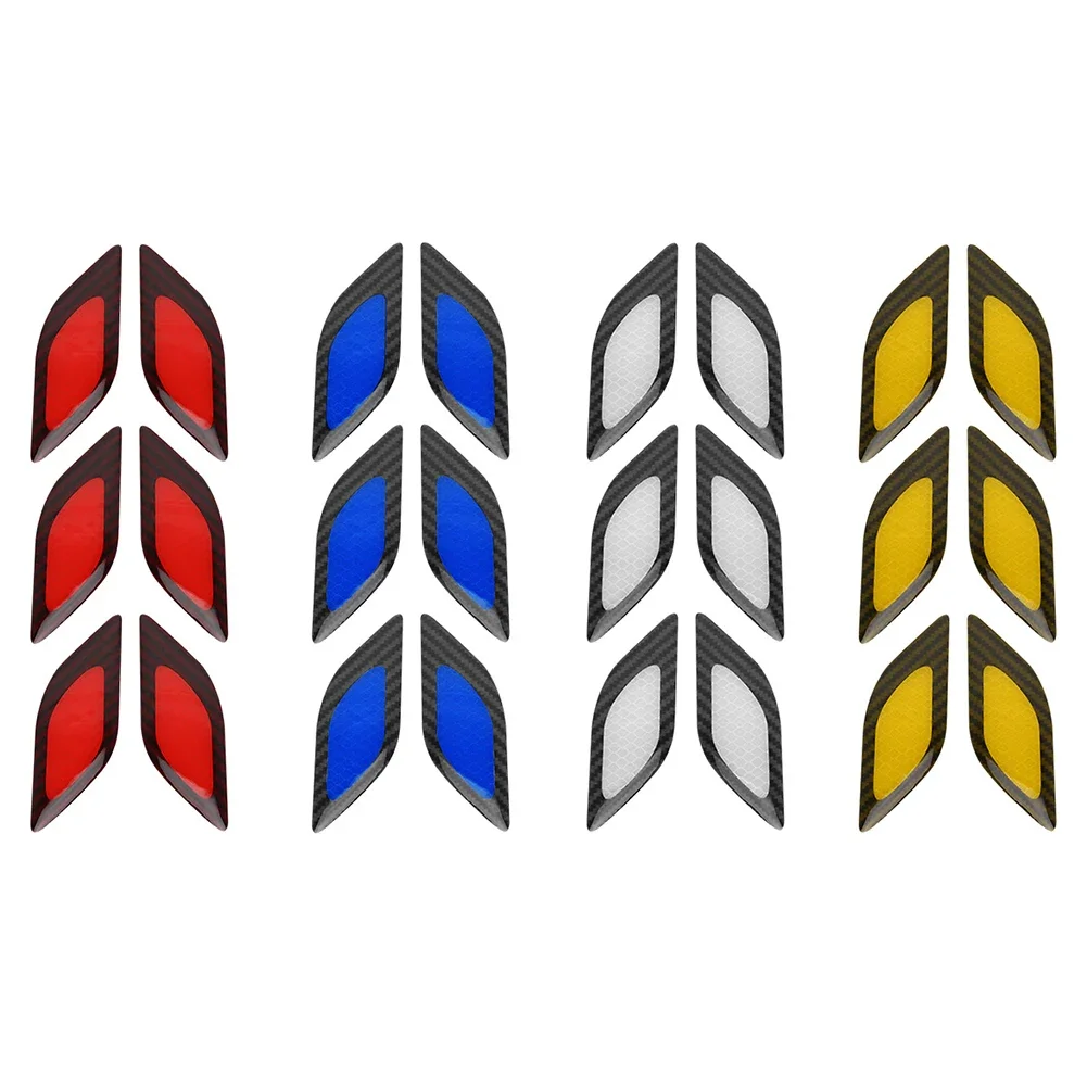 

Набор из 6 светоотражающих наклеек для автомобиля: защитные предупреждающие стикеры от царапин для грузовиков, легковых и мотоциклетных автомобилей, декоративные аксессуары для экстерьера