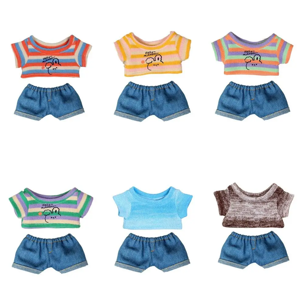 Sweater Cotton Doll Clothes Casual Wears Denim Shorts Plush Doll Overalls T-shirt Playing House No Attribute Doll Clothes