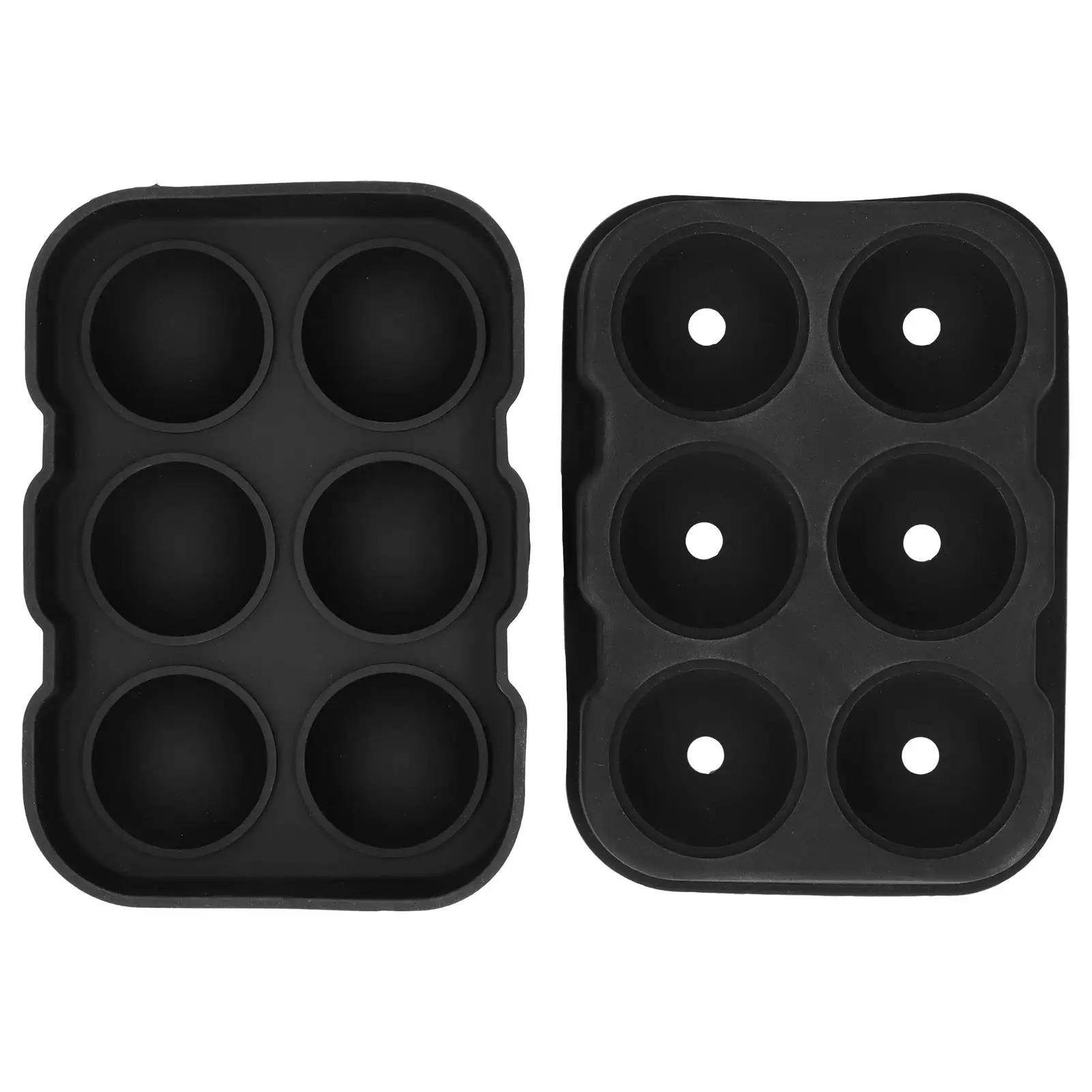 

6 Cavity Cube Tray Mold for bar Party Cocktail Use - DIY Ball Maker Mould in Black Color