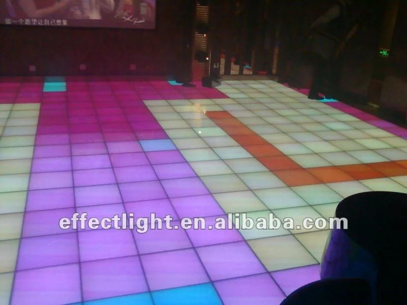 Human-Screen InteractionWrap Snap Lock Outdoor Printable White Gloss Pvc Vinyl Dancefloor WeddingInteractive LED Floor Tile Scr view 2