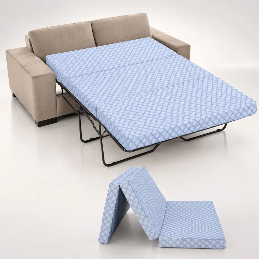 Convertible sleeper sofa bed replacement mattress for foldable pull-out couch, memory foam, 4 inch thick, queen size 72 L x 59