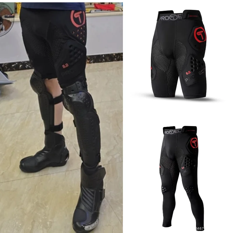 T PROTECT Dirt Bike Gear MTB Full Length Impact Pants Adult Impact Shorts Mesh Ventilation CE Protective HD Gears Hip Protection