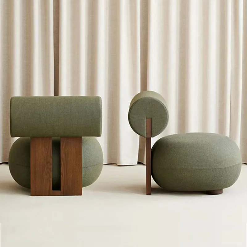 Nordic Design Living Room Chair Home Furniture Ash Wood Armchair Modern Leisure Lounge Accent Velvet Hotel Lobby Sofa Chairs