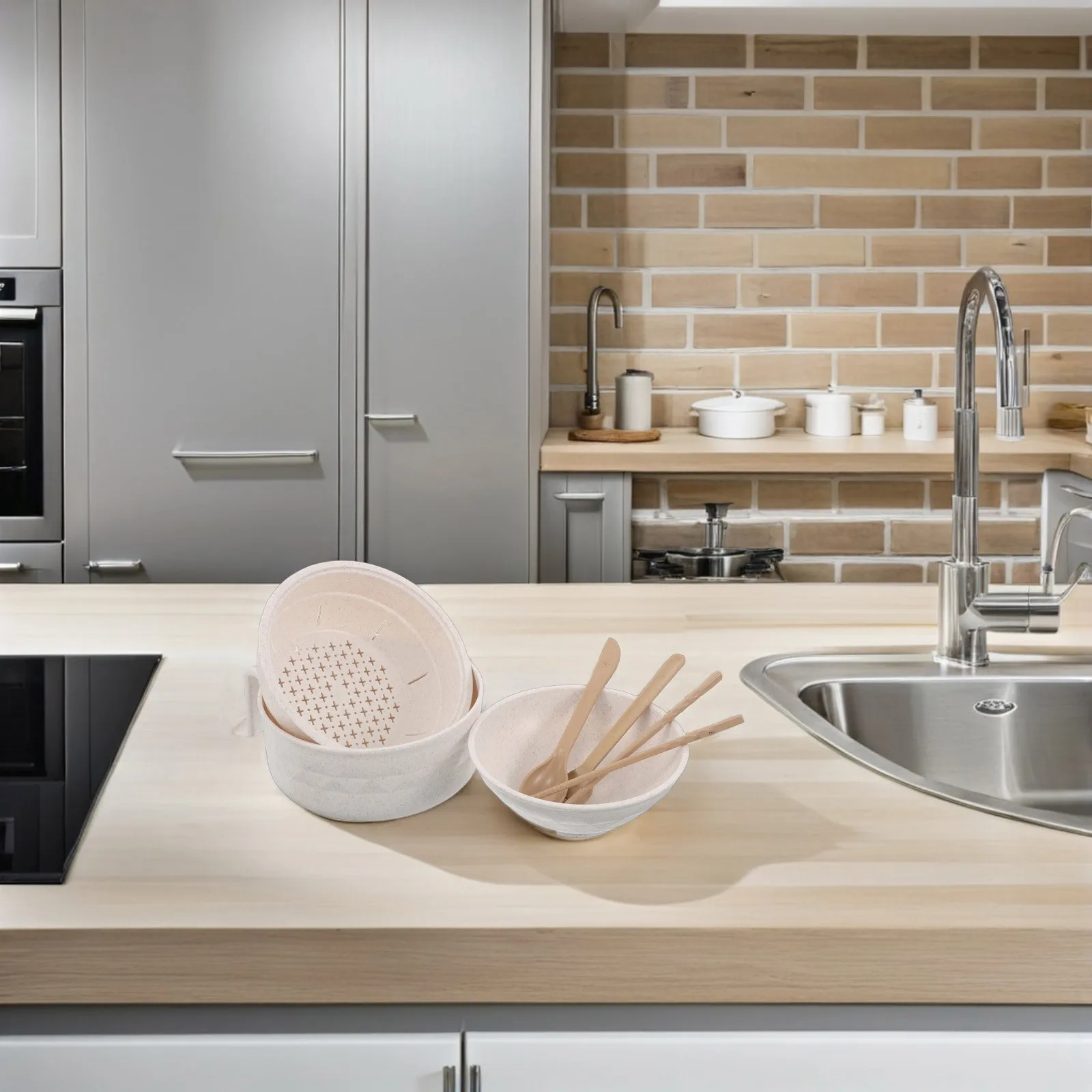 

Large Capacity Bamboo Fiber Ramen Bowl Portable Noodle Cooker Lid for Office Students Dorm Travel Instant Noodles Food Storage