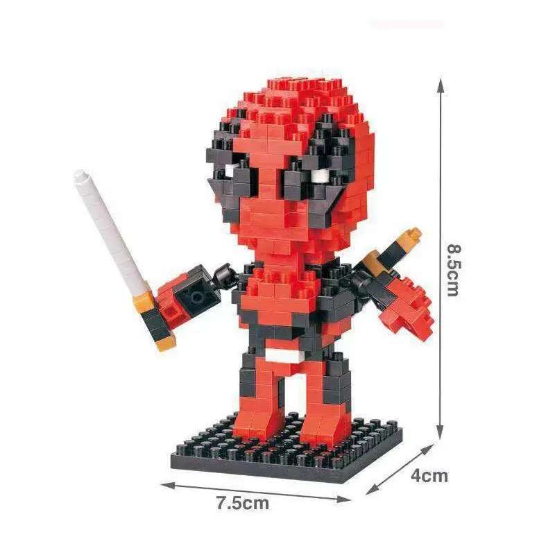 DIY Heroes Blocks Small Cartoon Mini Building Block Deadpool Anime Assemble Action Model Dolls Toys