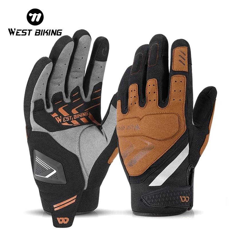 WEST BIKING Motorcycle Bicycle Touch Screen Gloves MTB Cycling Motocross Gloves Men Women Gym Wear-Resistant Sport Gloves