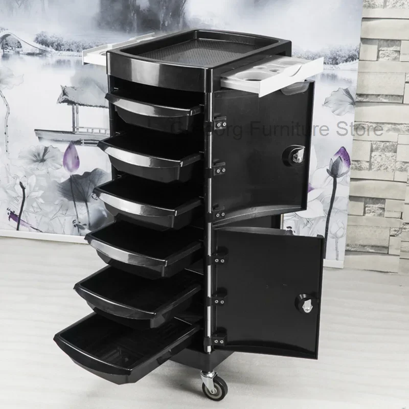 

Aesthetic Reception Furniture Hairdressing Carts Manicure Auxiliary Cart Rotating Trolley Muebles Belleza Service Aluminum