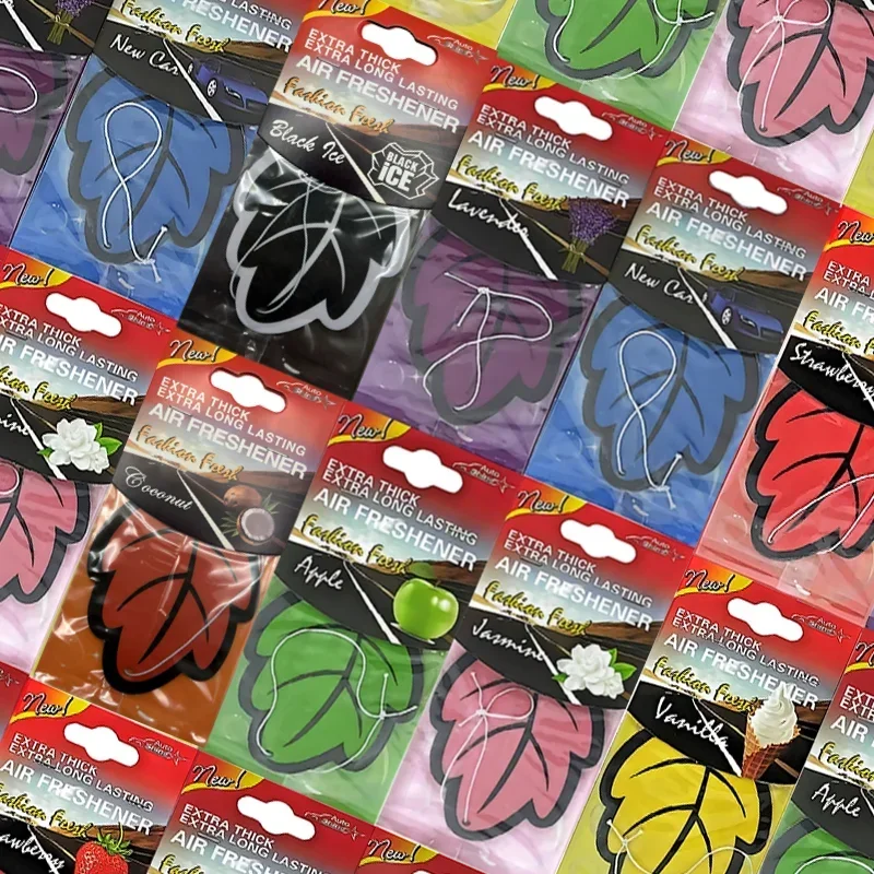 Ambientador de aire para coche, papel de té perfumado Natural, colgante automático, Perfume de vainilla, fragancia en forma de hoja, accesorios para Interior de coche, 2-80 Uds.