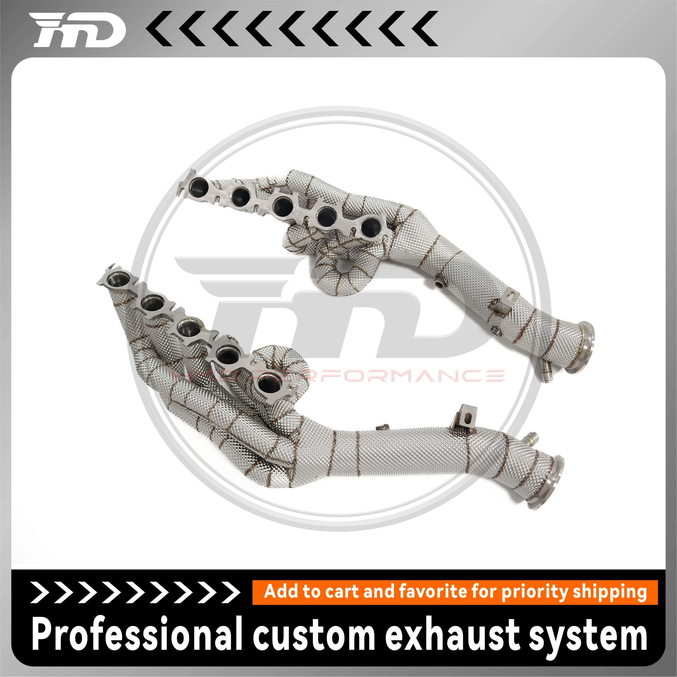 

Коллектор производительности выхлопной системы HMD для Audi R8 V10 5,2 л из нержавеющей стали 304Unleash Horsepower, автоматический коллектор