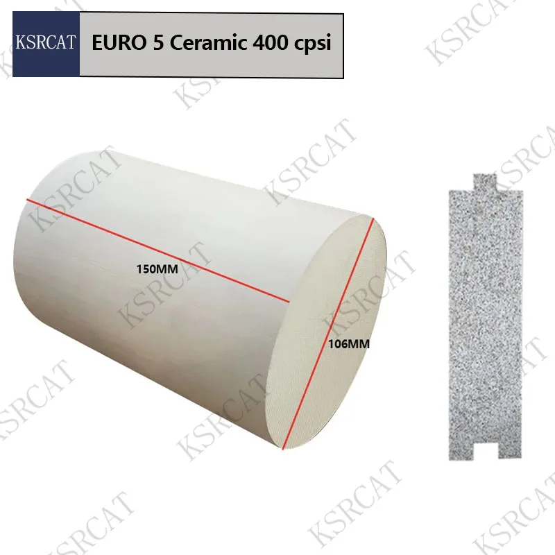 

Universal Catalitic Round Ceramic EURO 5 Honeycomb 106*150mm 400Cpsi Performance Catalytic Converter Suitable For automotive Use