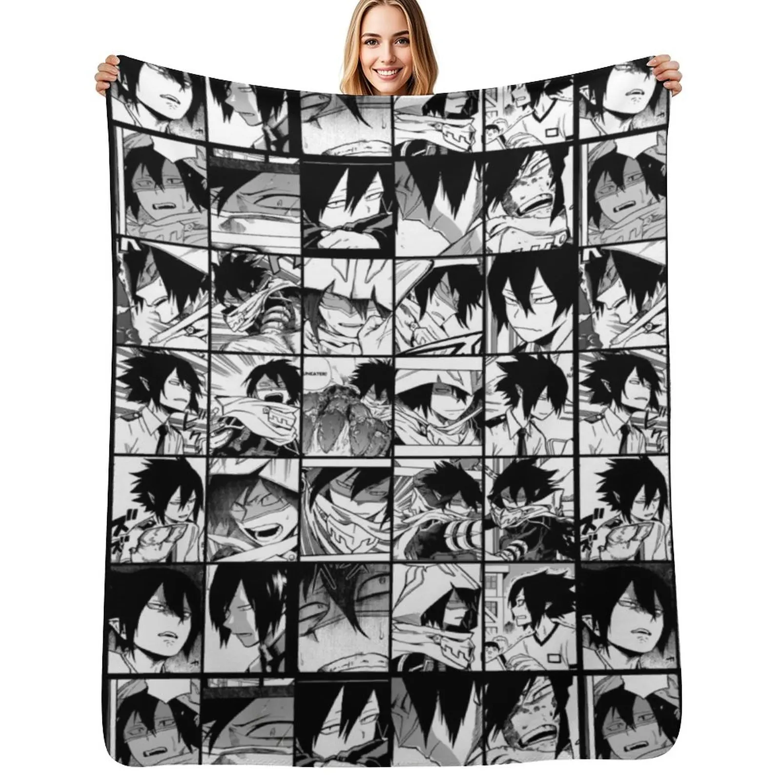 Tama ki manga panel collage Throw Blanket Soft Breathable Blanket for Night Sleeping