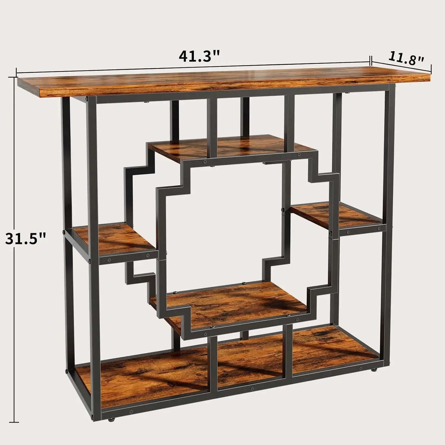 41.3 Inch Entryway Table, Narrow Console Table Behind Couch, Accent Sofa Table with Storage Shelves for Hallway, Entrance