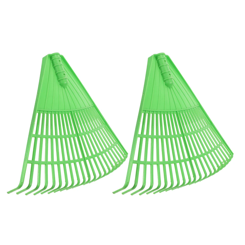 

2pcs Garden Leaf Heavy Duty Plastic Lawn For Leaves Grass Yard Tool Shrub Sanitation Cleaning Pine Needle Rake Lightweight Yard