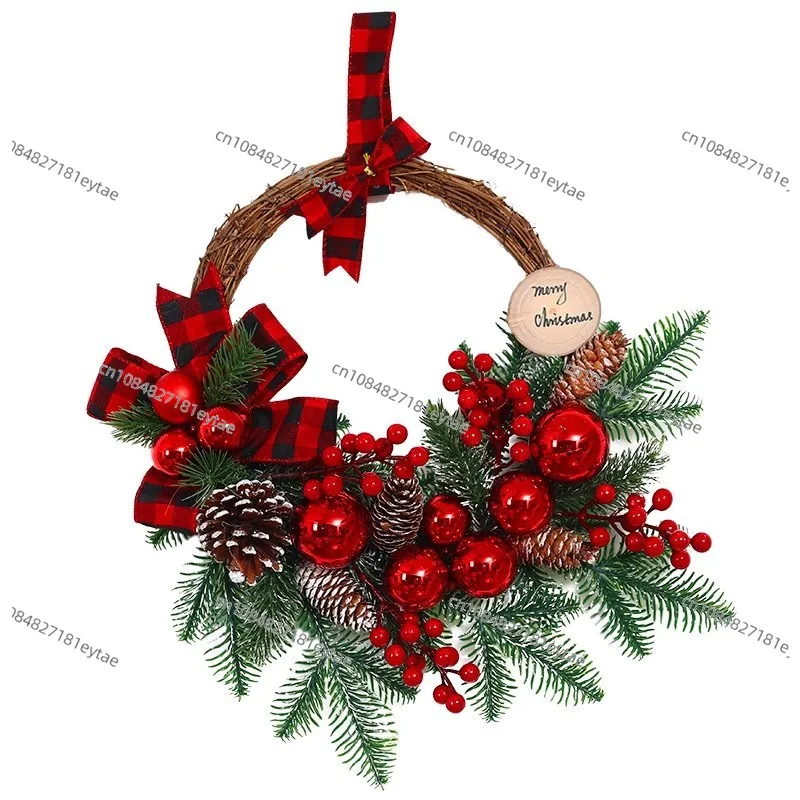 

Christmas Rattan Wreath Horn Door Wall Hanging Decor for Tree Hotel Shopping Mall