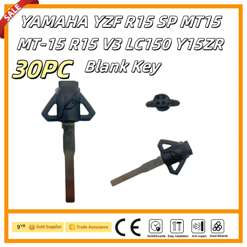 30pcFor YAMAHA YZF R15 SP MT15 MT-15 R15 V3 LC150 Y15ZR Blank Key Motorcycle Replace Uncut Keys Groove Magnetic Keys Magnet feed