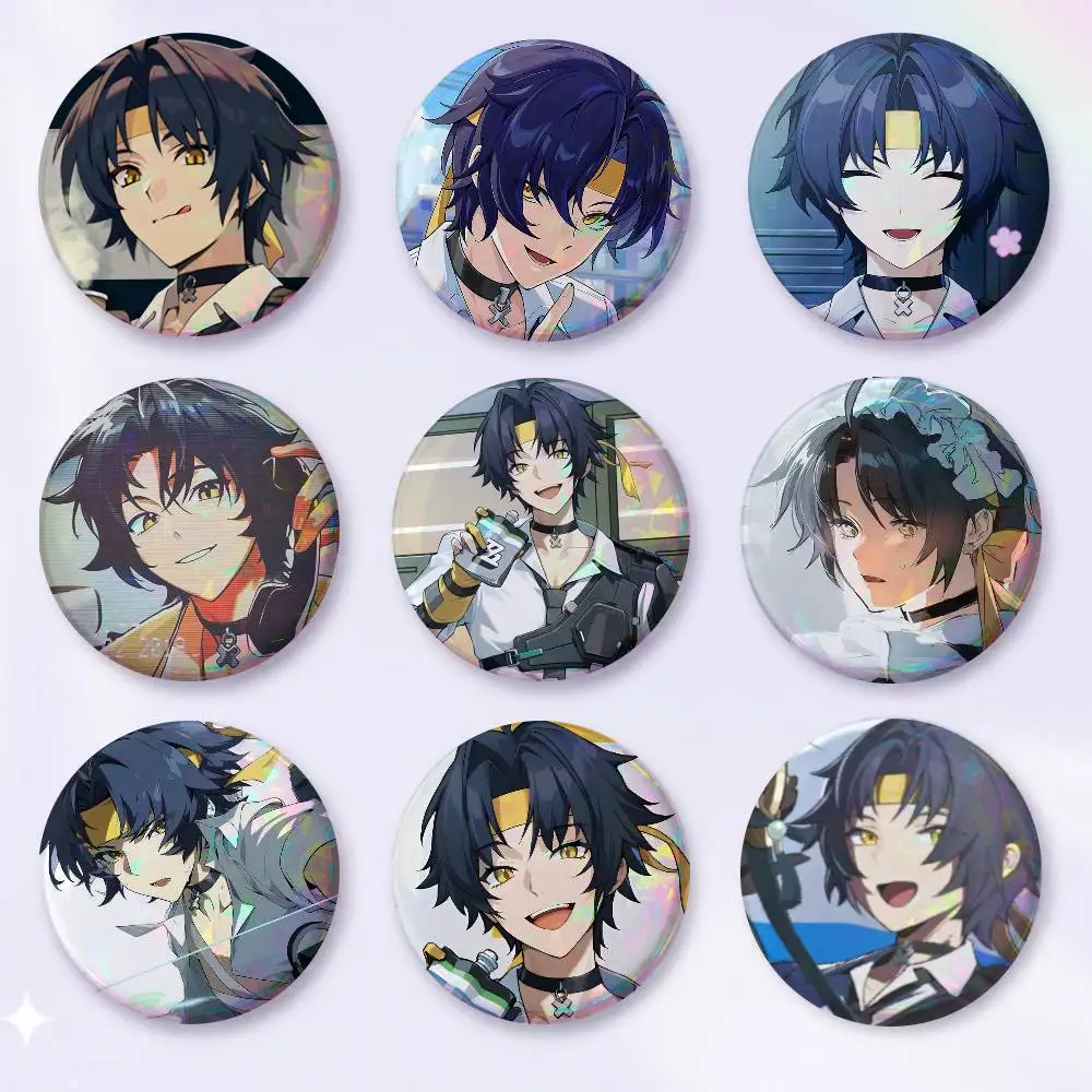 A-A-Asaba Harumasa Zenless Zone Zero Anime Round Badges, Brooches, Clothing Accessories, Birthday Gifts, Anime Conventions
