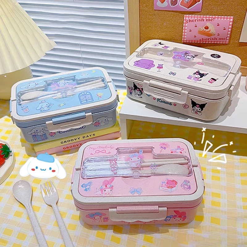 

Miniso Kuromi Lunch Box Cinnamoroll My Melody Student Compartmentalised Eco-Friendly Bento Box Tableware Food Storage Container