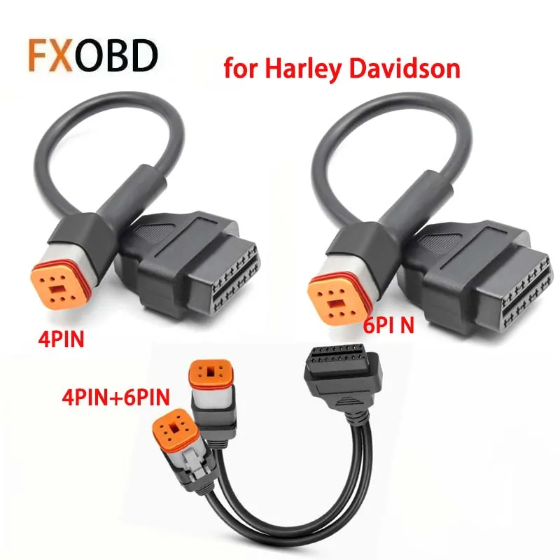 Мотоциклетный 6-контактный 4-контактный адаптер «два в одном» к OBD2 для Harley Davidson MotorBIKE OBD2 диагностический сканер адаптер кабель OBD сканер