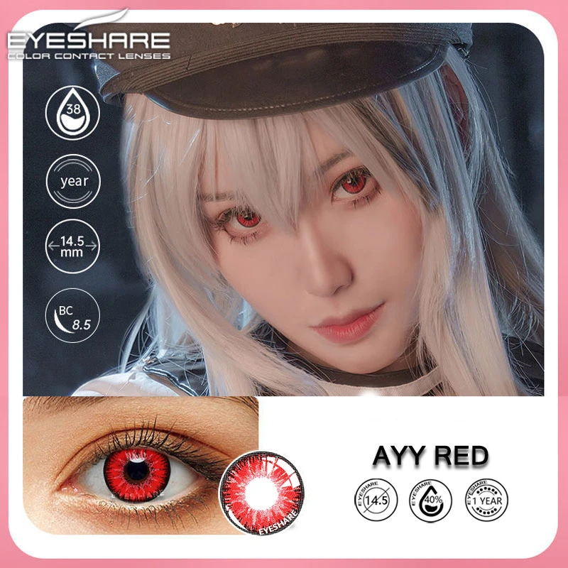 EYESHARE Cosplay Color Contacts Lenses for Eyes 2pcs Blue Green Colored Lenses Lens Yearly Beauty Pupils Makeup EyeContact Lens