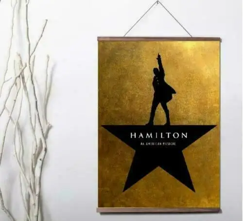 Hamilton An American Musical Broadway promotional canvas Poster Canvas Scroll Painting with wood