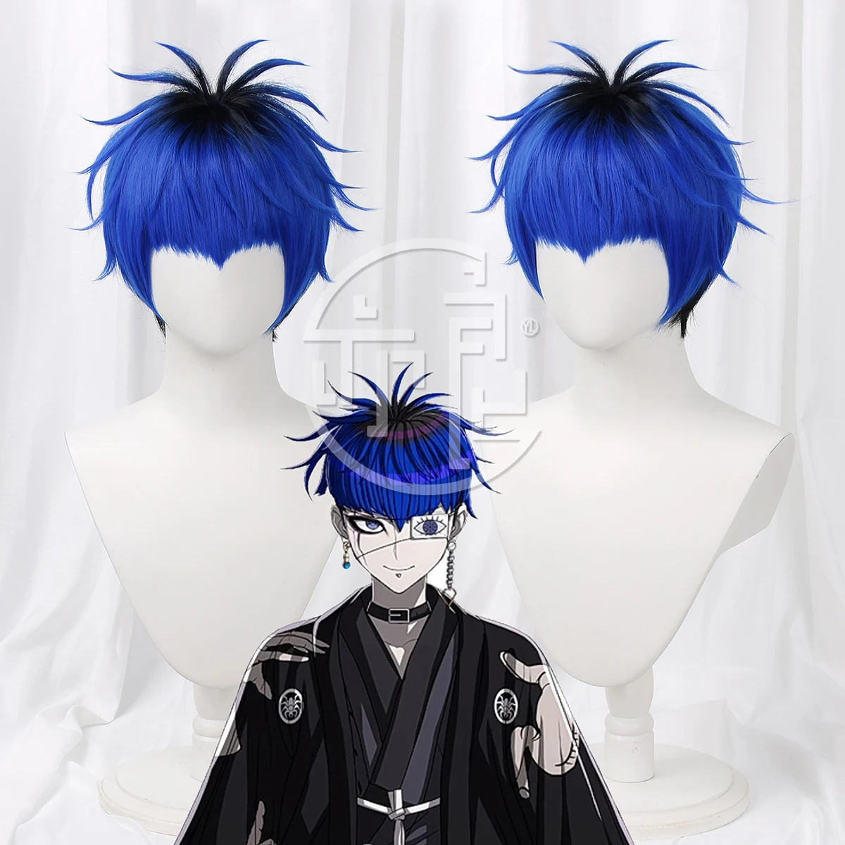 New The Hundred Line: Last Defense Academy Yugamu Omokage Cosplay Wig Short Heat Resistant Synthetic Hair