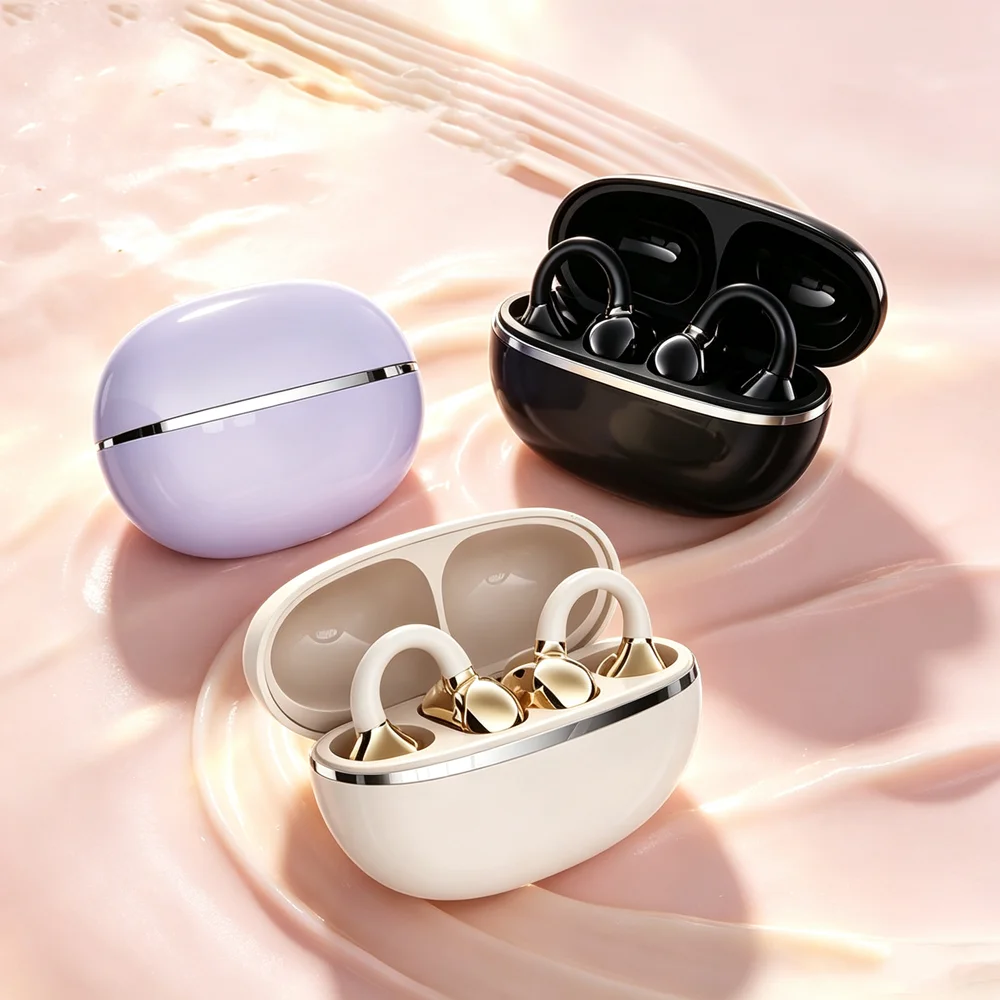 Wireless Open Ear Clip Earbuds ENC Earphone TWS Wireless Bluetooth Noise Headphones Noise For All Smartphones Touch With Mic