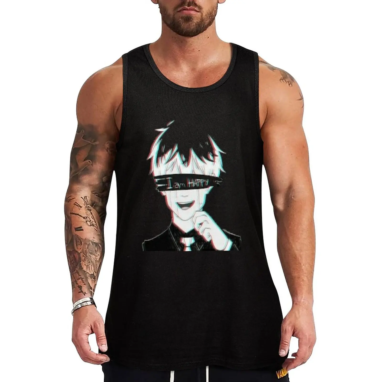 

New Ken Kaneki - Tokyo Ghoul Tank Top Men's gym t-shirts gym shirts