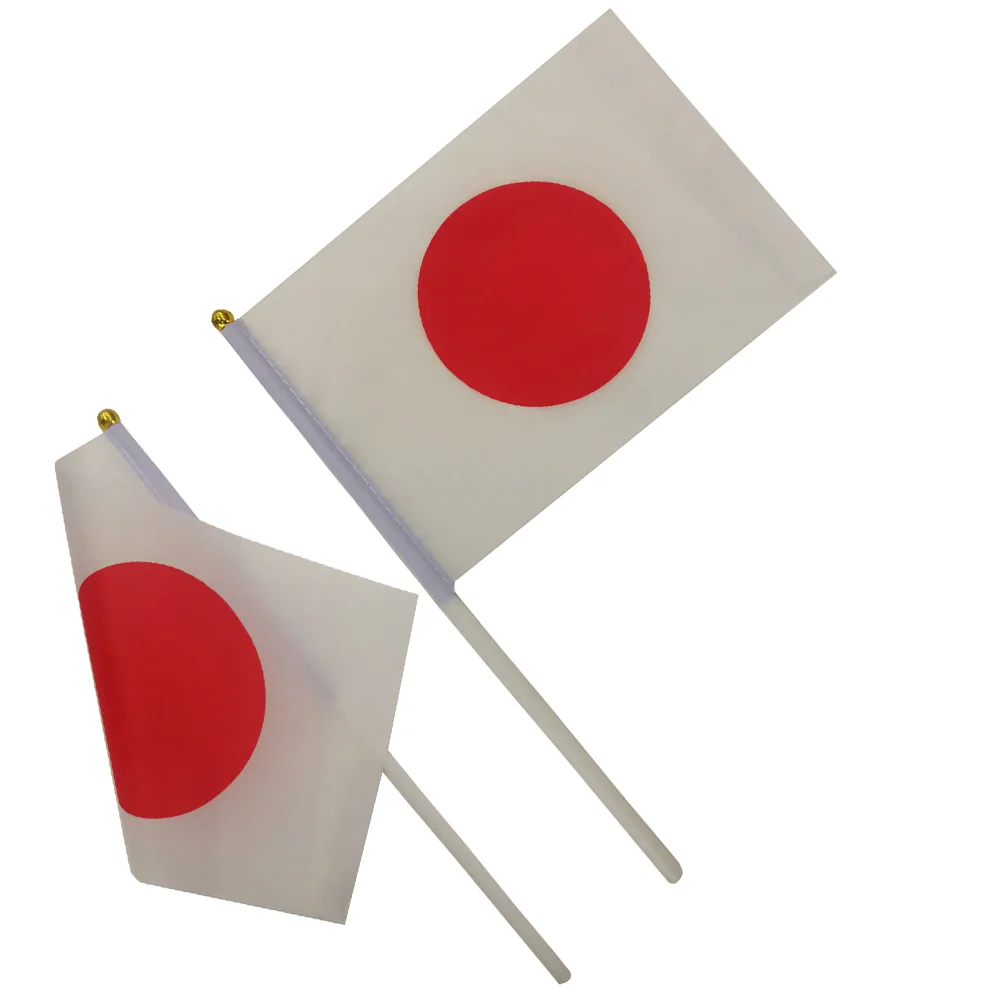 

100Pcs 2020 Games Hand Held Small Japan Flag On Stick International World Country Stick Flags Banners Party Decoration