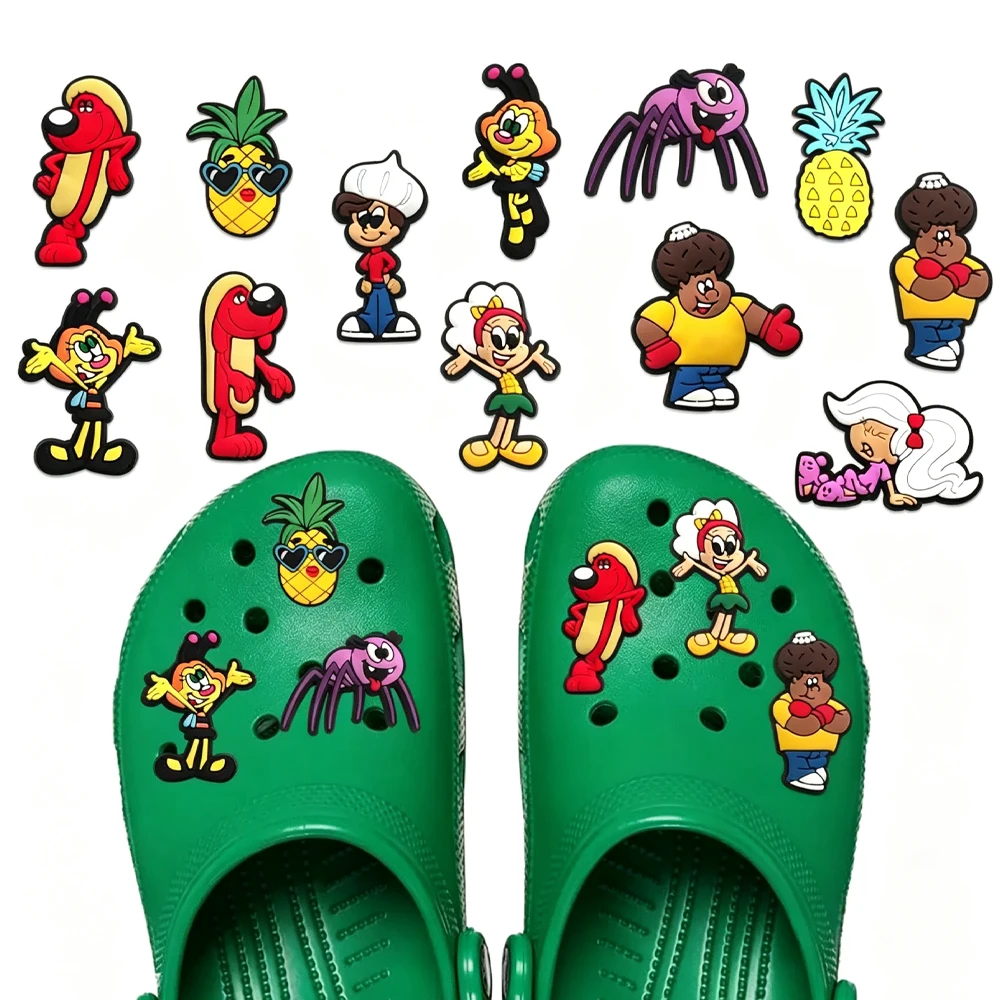 12Pcs Cartoon Series Shoe Charms for Clogs Sandals Decoration Shoes Accessories Buckle for Friends Party Gift